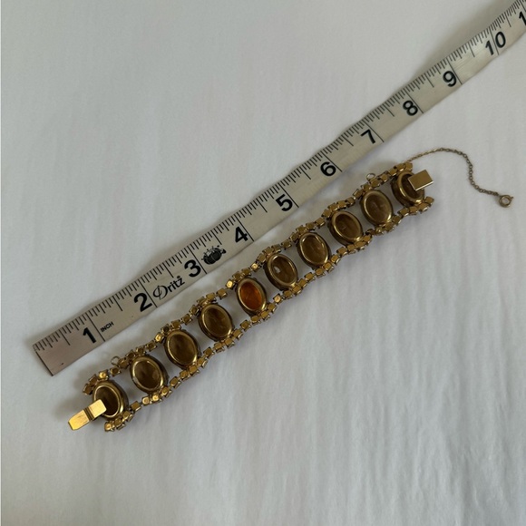Vintage Amber Rhinestone Bracelet - Picture 4 of 6